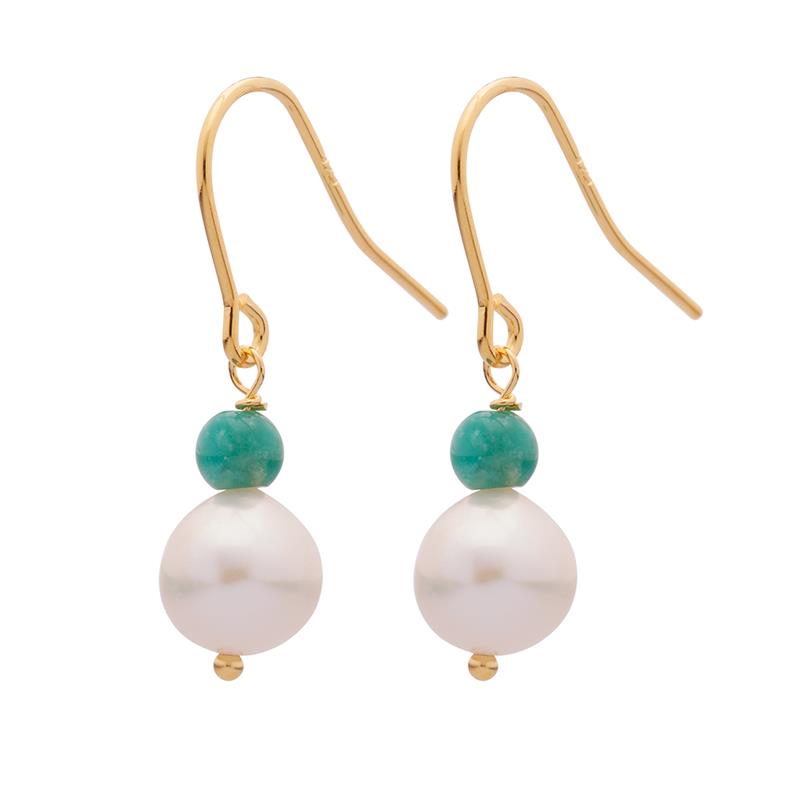 LuvaLu - Pearl Drops  - forgyldt sølv med ferskvandsperle - 686.087.09