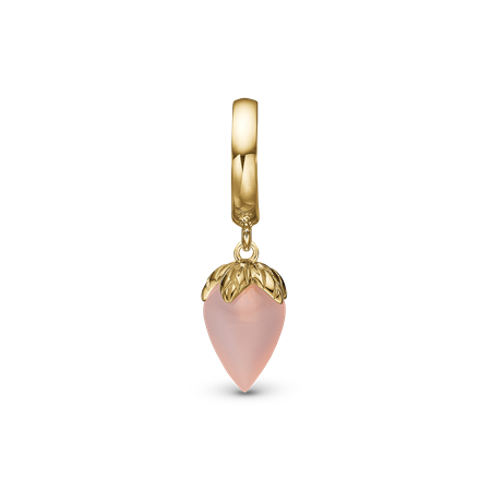 Christina Jewelry & Watches - Drop Pink Chalcedony charm - forgyldt sølv