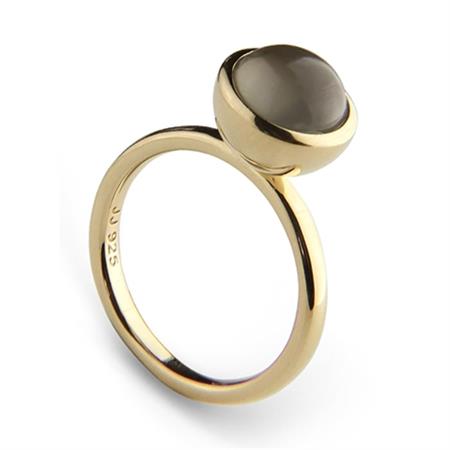 Jeberg - Graceful Cabochon ring - forgyldt 6100-52