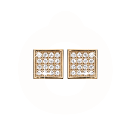 Christina Jewelry & Watches - Square Topaz Balance øreclips - forgyldt 674-G03