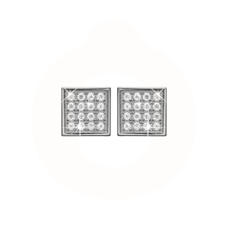 Christina Jewelry & Watches - Square Topaz Balance øreclips - sølv 674-S03