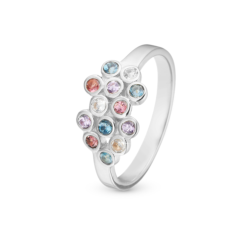 Christina Jewelry & Watches - Colourful Champagne ring - sølv