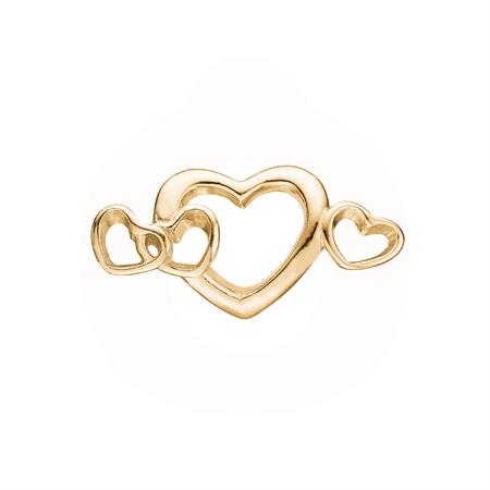 Christina Jewelry & Watches - 4 Hearts Love Charm - forgyldt sølv 630-G199