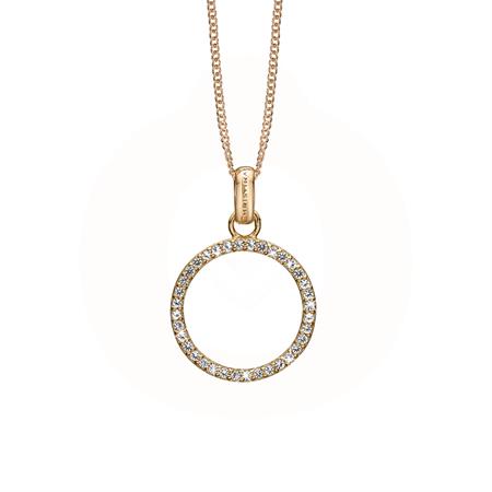 Christina Jewelry & Watches - Big Topaz Circle vedhæng - forgyldt sølv 680-G77