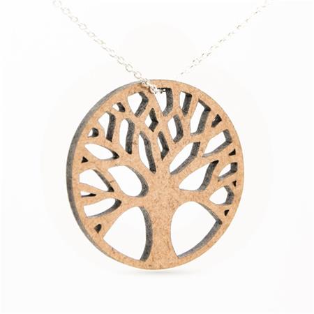 DIBB Design - Liv halskæde - sølv med MDF-træ 34SK