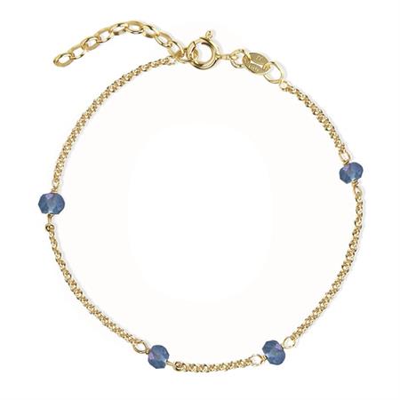 Jeberg Jewellery - Love Eye Armbånd - Clear Blue forgyldt sølv 7300-G