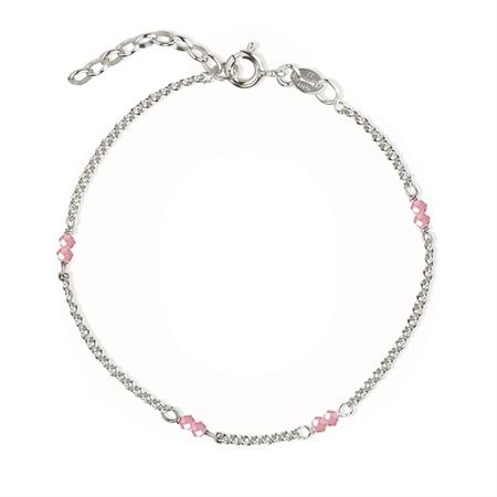 Jeberg Jewellery - Love Eye Armbånd - Pink Crystal sølv 7310-S