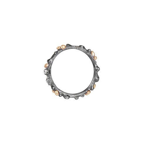 Ole Lynggaard Copenhagen - Nature Ring - sterlingsølv, 18 karat guld og 5 diamanter A2691-301