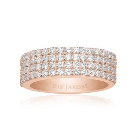 Sif Jakobs - Corte Quattro ring - rosaforgyldt sølv med hvide zirkonia
