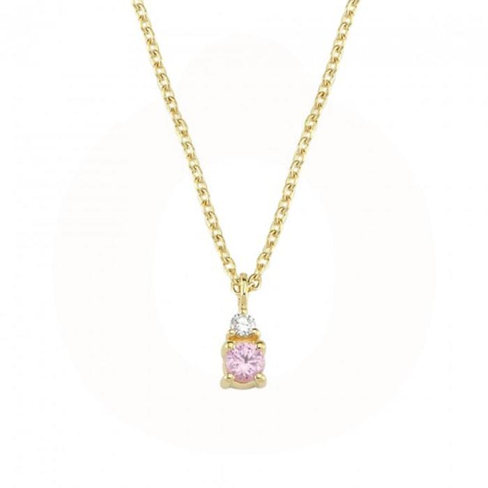Nuran - Petit halskæde - 14 karat rødguld m/pink safir 0,025 ct V1110 LS 0025 RG