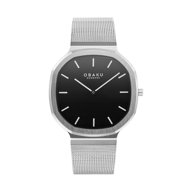 OBAKU - Oktant - Onyx stål mesh med sort skive 