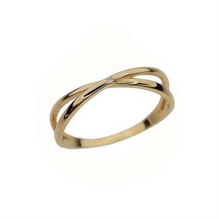 Vibholm Guld - Ring med kryds og zirkonia - 9 karat guld KR1151
