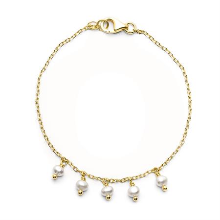 LuvaLu Jewellery - Armbånd Med Ferskvandsperler - forgyldt LS10056G