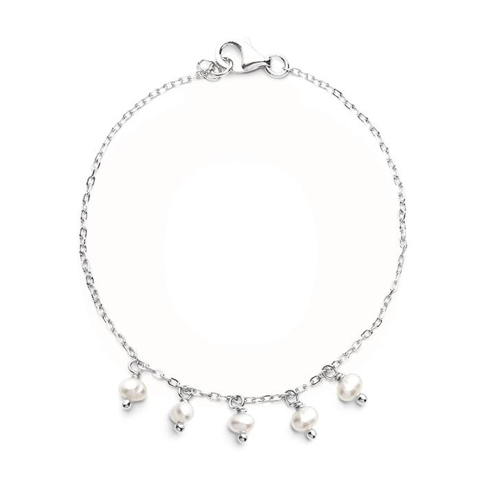 LuvaLu Jewellery - Armbånd Med Ferskvandsperler - sølv LS10056R