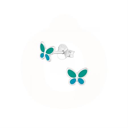 Vibholm KIDS - sommerfugle ørestikker - sølv m. emalje APS2901-N3