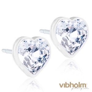Blomdahl Heart Crystal ørestikker 15-0121-01