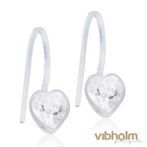 Blomdahl Pendant Fixed Heart Crystal ørehænger 15-0180-2101