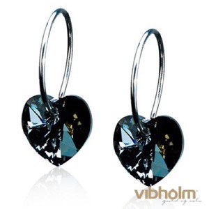 Blomdahl Heart Black Diamond ørering 15-1255-12