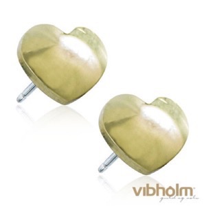 Blomdahl Medical Beauty Heart ørestikker i guldfarvet titanium. 15-1372-00