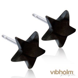 Blomdahl Medical Beauty Star ørestikker i sort titanium formet som stjerner. 15-1522-00
