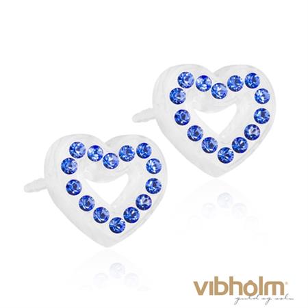 Blomdahl - Brilliance Heart Hollow Sapphire ørestikker 15-01121-04