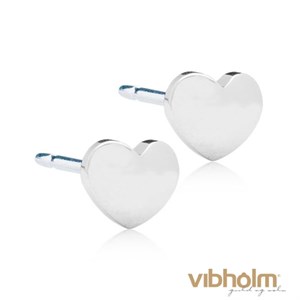 Blomdahl - Silver Titanium Heart Ørestikker - medicinsk titanium 15-1408-00