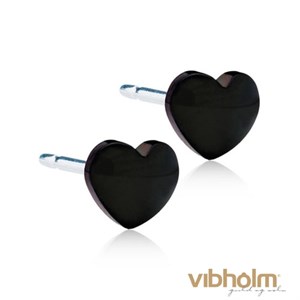Blomdahl Black Titanium Heart Ørestikker 15-1521-00