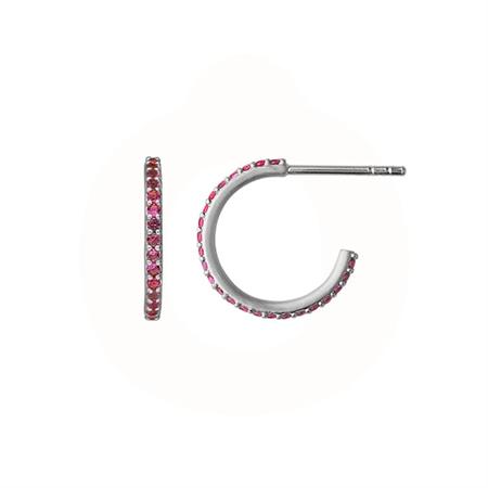byBiehl - Mini Sparkle Pink hoops - sterlingsølv 4-029p-R
