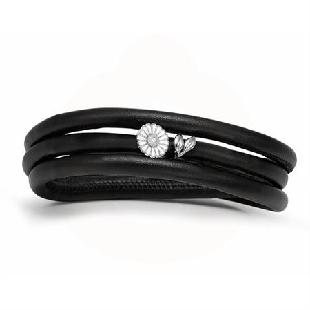Christina Jewelry & Watches - Støt Brysterne armbånd - læder m/sølv charm 605-SB20-S