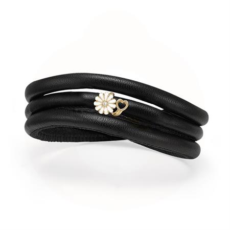 Christina Jewelry & Watches - Jule Kampagne armbånd - læder m/forgyldt charm 605-LG-G