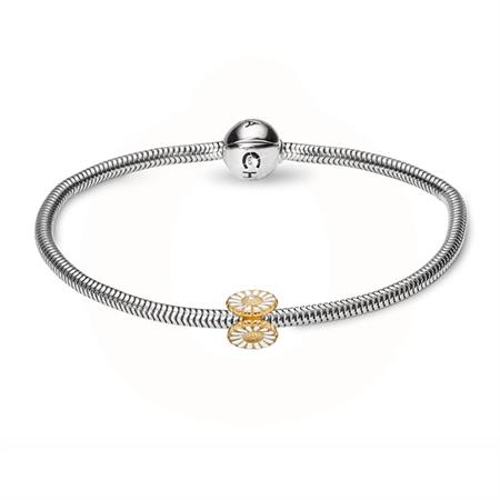 Christina Jewelry & Watches - Støt Brysterne Kampagne Armbånd - sølv m/forgyldt sølvmarguerit