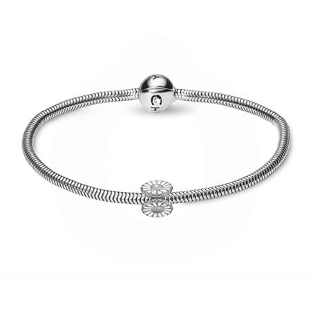 Christina Jewelry & Watches - Støt Brysterne Kampagne Armbånd - sølv m/sølvmarguerit
