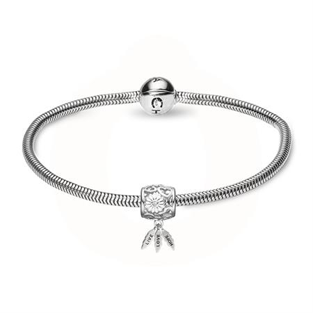Christina Jewelry & Watches - Støt Brysterne Kampagne Armbånd - sølv m. sølvcharm