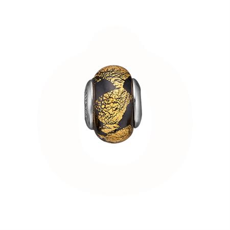 Christina Jewelry & Watches - Golden Black Globe Charm - sterlingsølv 630-S156
