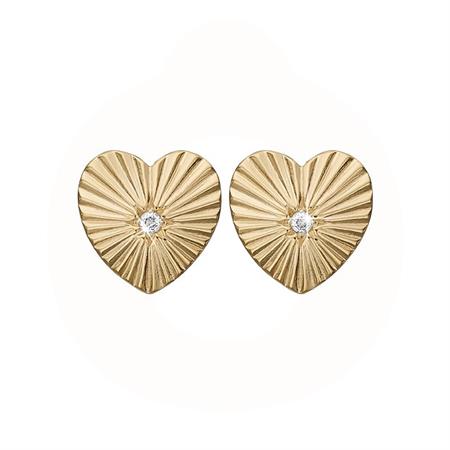 Christina Jewelry & Watches - Sunshine Heart ørestikker - forgyldt sølv 671-G68