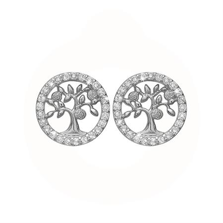 Christina Jewelry & Watches - Topaz Tree Of Life ørestikker - sølv 671-S59