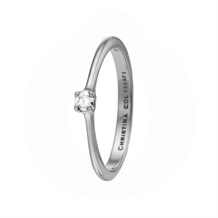 Christina Jewelry & Watches - Klassisk Solitaire Ring - sølv 800-8.1.A