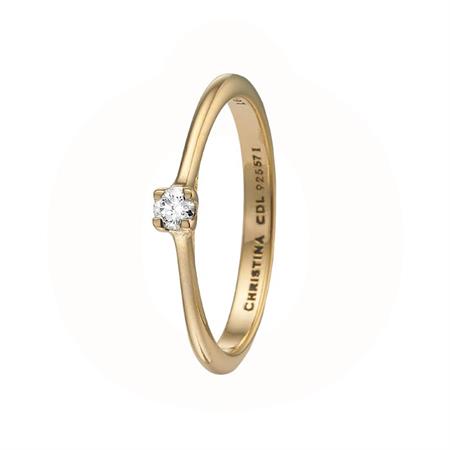 Christina Jewelry & Watches - Klassisk Solitaire Ring -  forgyldt sølv 800-8.1.B