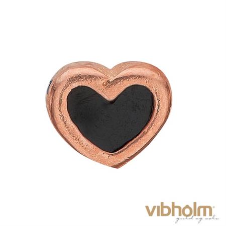 Christina Collect Elements Black Enamel Heart i rosaforgyldt sølv 603-R4