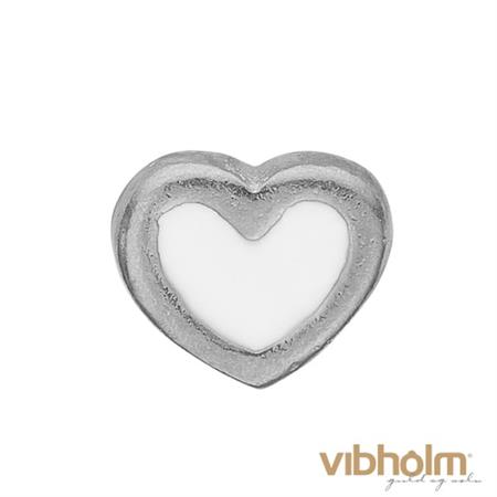 Christina Collect Elements White Enamel Heart i sølv 603-S3