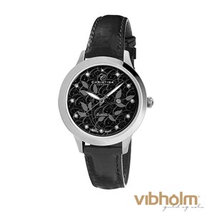 Christina Collect ur i stål med sort skive og schweizisk urværk. 305SBLBL