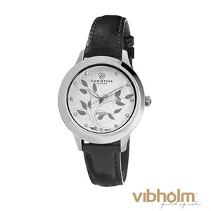 Christina Collect ur i stål med hvid skive og schweizisk urværk. 305SWBL