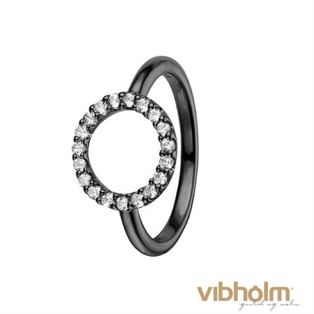 Christina Jewelry & Watches Topaz Circle ring i sort sølv 800-3.20.D