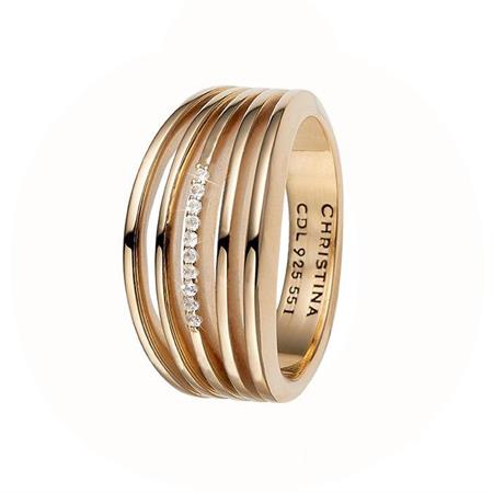 Christina Jewelry & Watches Open Energy ring i forgyldt sølv 800-4.8.B