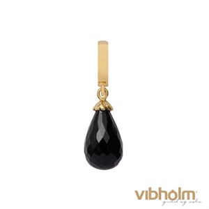 Christina Jewelry & Watches - Black Onyx Drop - forgyldt sølv 610-G01Black