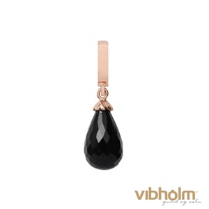 Christina Jewelry & Watches - Black Onyx Drop - rosaforgyldt sølv 610-R01Black
