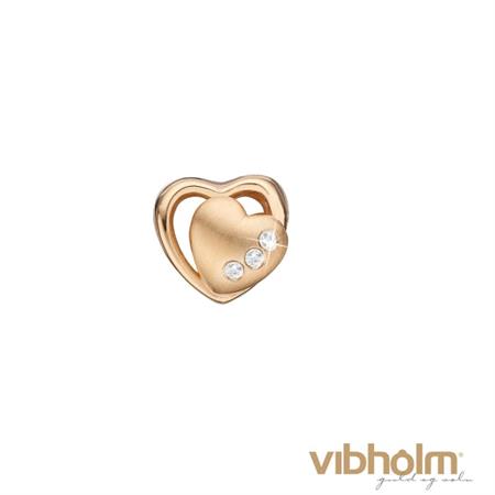 Christina Jewelry & Watches - 2 Hearts Charm i forgyldt sølv 623-G05