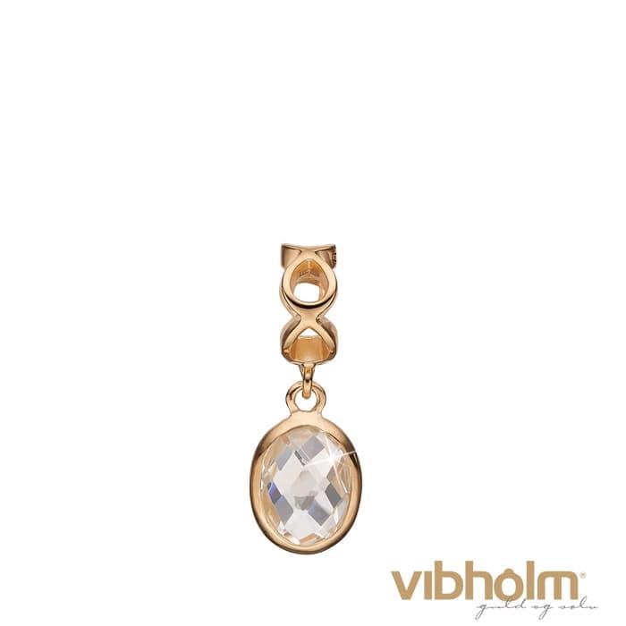 Christina Jewelry & Watches - Moving Crystal Charm i forgyldt sølv 623-G48
