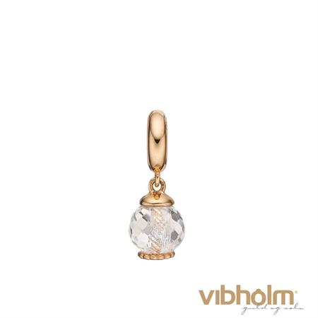 Christina Jewelry & Watches - Big Moving Crystal Charm i forgyldt sølv 623-G92