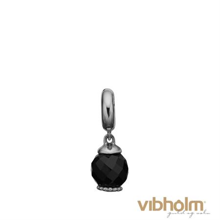Christina Jewelry & Watches - Big Moving Onyx Charm i sterlingsølv 623-S91